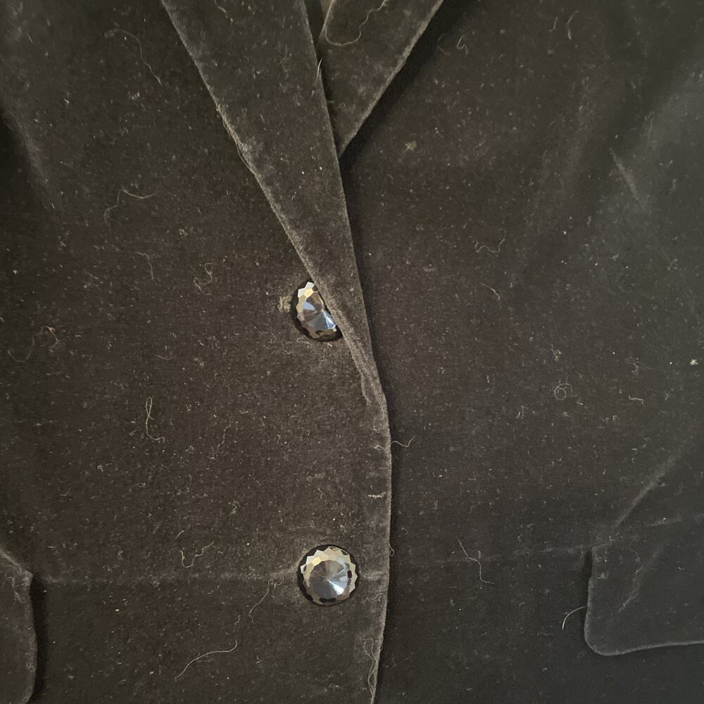 Vintage Lauren Ralph Lauren Women's Black Velvet Blazer Jacket Sz 14 Academia - Picture 2 of 7